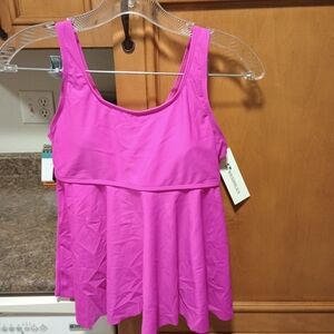 Women's Pink Sleeveless Swim Top
